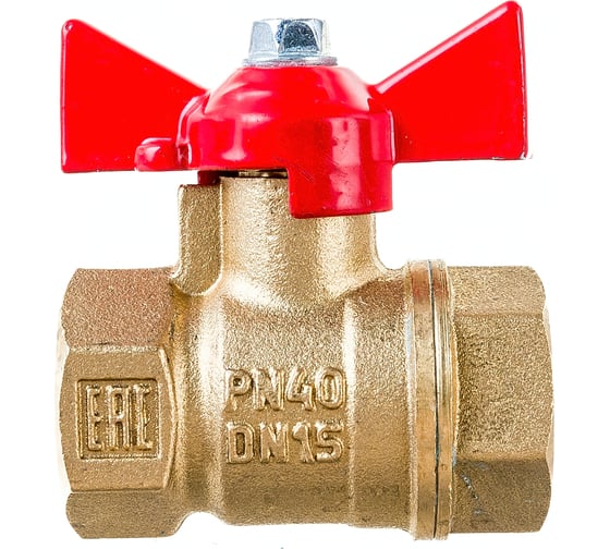 Шаровой для воды VALFEX 1/2" ВР/ВР ручка-бабочка, латунный 11Б27фт1М VF.217.LB1.012.Bir
