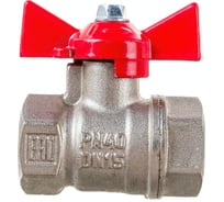 Шаровой для воды VALFEX 1/2" ВР/ВР бабочка, никелированная латунь 11Б27фт1М VF.217.NB1.012.Bir