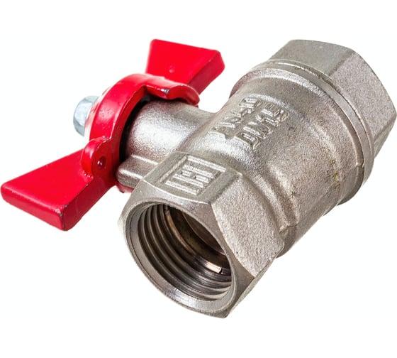 Шаровой для воды VALFEX 1/2" ВР/ВР бабочка, никелированная латунь 11Б27фт1М VF.217.NB1.012.Bir