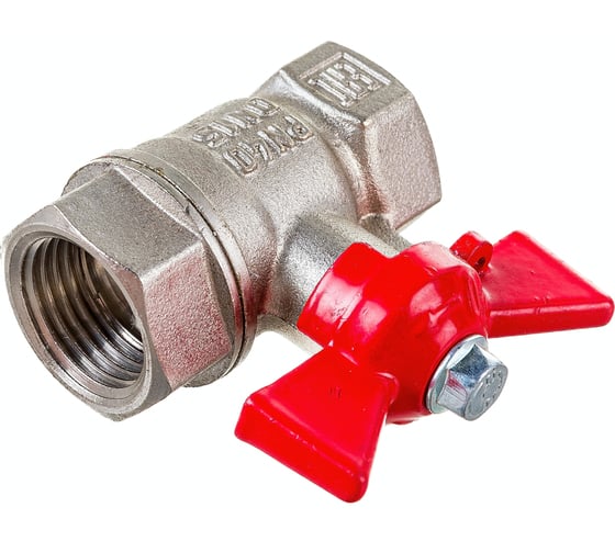 Шаровой для воды VALFEX 1/2" ВР/ВР бабочка, никелированная латунь 11Б27фт1М VF.217.NB1.012.Bir