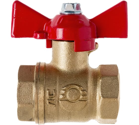 Латунный шаровой кран для воды VALFEX OPTIMA 1/2" ВР/ВР ручка-бабочка 11Б27фт1М VF.217.L0B1.012.Bir