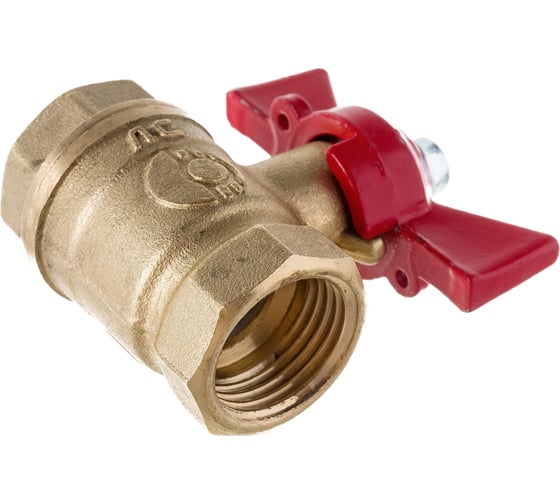 Латунный шаровой кран для воды VALFEX OPTIMA 1/2" ВР/ВР ручка-бабочка 11Б27фт1М VF.217.L0B1.012.Bir