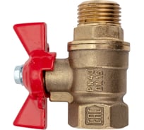 Шаровой для воды VALFEX 1/2" ВР/НР ручка-бабочка, латунный 11Б27фт1М VF.218.LB1.012.Bir