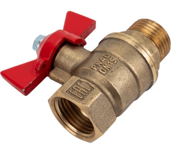 Шаровой для воды VALFEX 1/2" ВР/НР ручка-бабочка, латунный 11Б27фт1М VF.218.LB1.012.Bir