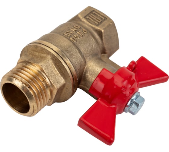 Шаровой для воды VALFEX 1/2" ВР/НР ручка-бабочка, латунный 11Б27фт1М VF.218.LB1.012.Bir