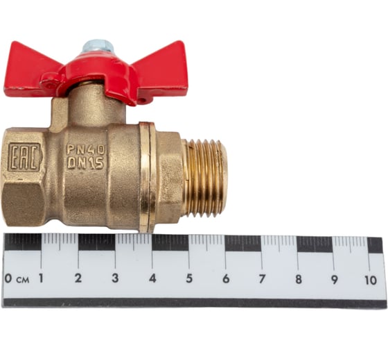 Шаровой для воды VALFEX 1/2" ВР/НР ручка-бабочка, латунный 11Б27фт1М VF.218.LB1.012.Bir