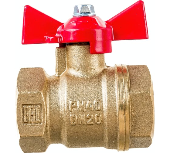 Шаровой для воды VALFEX 3/4" ВР/ВР ручка-бабочка, латунный 11Б27фт1М VF.217.LB1.034.Bir 1