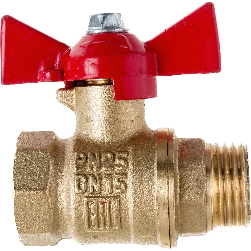 Латунный шаровой кран для воды VALFEX OPTIMA 1/2\" ВР/НР ручка-бабочка ...