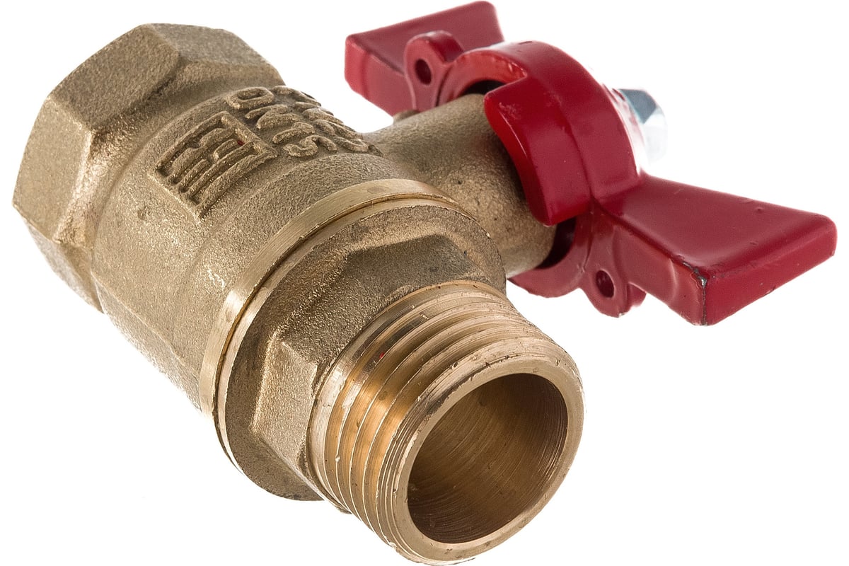Латунный шаровой кран для воды VALFEX OPTIMA 1/2\" ВР/НР ручка-бабочка ...