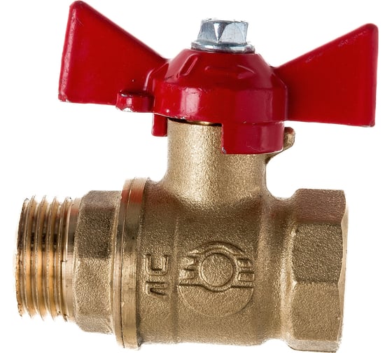 Латунный шаровой кран для воды VALFEX OPTIMA 1/2" ВР/НР ручка-бабочка 11Б27фт1М VF.218.L0B1.012.Bir