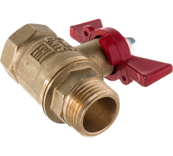 Латунный шаровой кран для воды VALFEX OPTIMA 1/2" ВР/НР ручка-бабочка 11Б27фт1М VF.218.L0B1.012.Bir