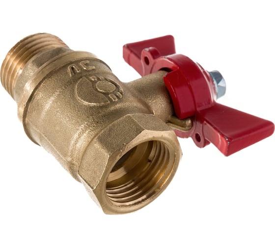 Латунный шаровой кран для воды VALFEX OPTIMA 1/2" ВР/НР ручка-бабочка 11Б27фт1М VF.218.L0B1.012.Bir