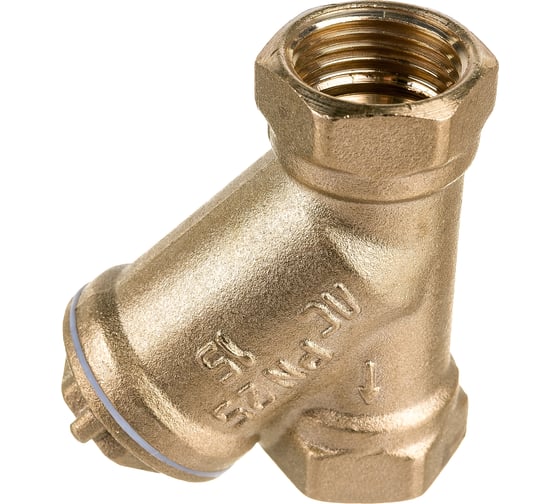 Сетчатый фильтр для воды VALFEX 1/2" ВР/ВР латунный, под пломбу 46Б5фт1 VF.192.L00.012.Bir