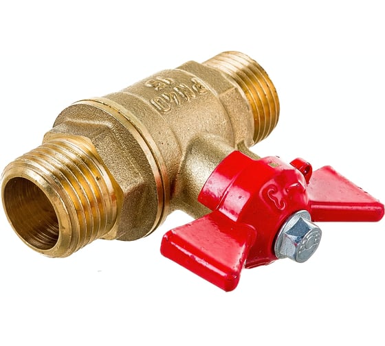 Шаровой для воды VALFEX 1/2" НР/НР ручка-бабочка, латунный 11Б27фт1М VF.219.LB1.012.Bir
