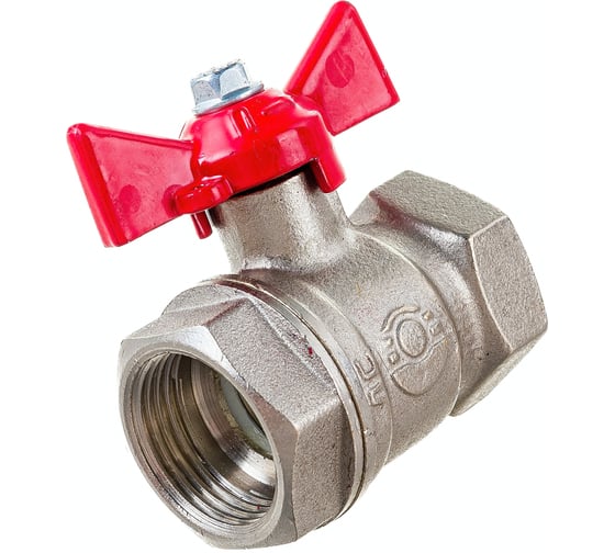 Шаровой для воды VALFEX 3/4" ВР/ВР бабочка, никелированная латунь 11Б27фт1М VF.217.NB1.034.Bir