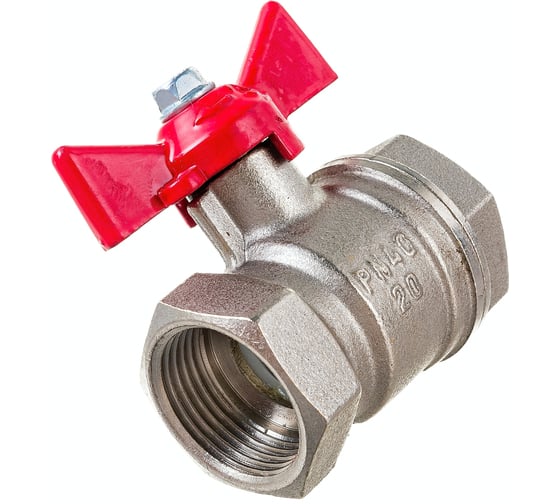 Шаровой для воды VALFEX 3/4" ВР/ВР бабочка, никелированная латунь 11Б27фт1М VF.217.NB1.034.Bir