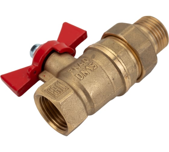 Шаровой для воды VALFEX американка, 1/2" ВР/НР ручка-бабочка VF.227.LB1.012.Bir