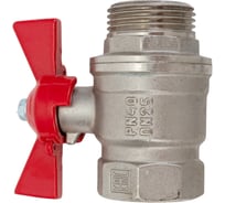 Шаровой для воды VALFEX 1" ВР/НР бабочка, никелированная латунь 11Б27фт1М VF.218.NB1.100.Bir