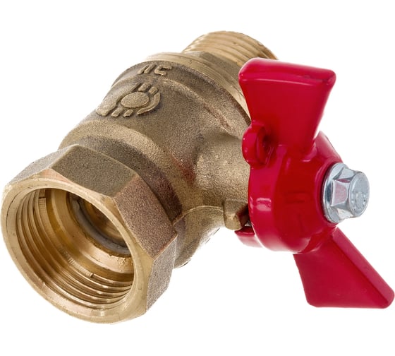 Латунный шаровой кран для воды VALFEX OPTIMA 3/4" ВР/НР ручка-бабочка 11Б27фт1М VF.218.L0B1.034.Bir