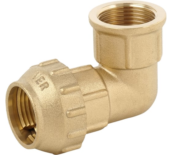Уголок ViEiR 90 25x3/4 с внутренней резьбой латунный компрессионный для трубы ПНД VER377 (V)