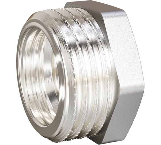 Футорка LD PRIDE, DN50×32 (2НР × 1 1/4 ВР), латунь никель, с биркой, LD.67.517.50×32