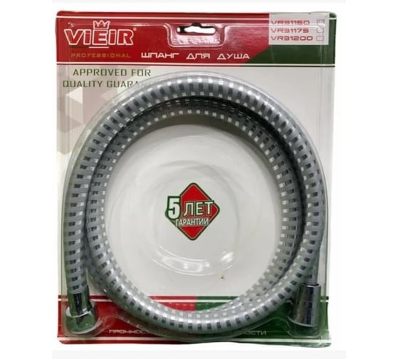 Шланг для душа ViEiR 1/2x1/2 150 см хром 4-слойный ПВХ 5 хлопковых нитей VR31150 (V)