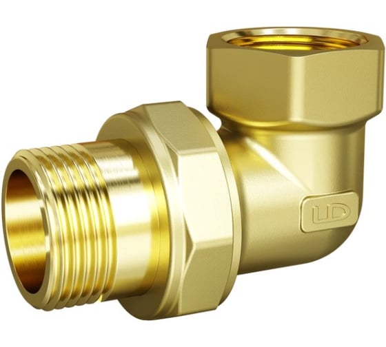 Сгон разъемный угловой (американка) LD PRIDE DN20 (3/4") ВР/НР латунь с биркой LD.65.541.20