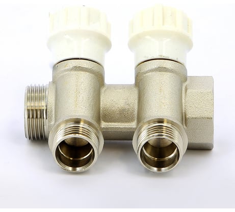 Коллектор ITAP НВ 3/4 2x1/2 Н 38 мм., никелированный, с вентилями 465 3/4'-2