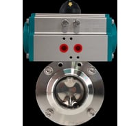 Затвор дисковый NEWKEY приварной нержавеющий, AISI304 DN50 (2) PN8 EPDM, с пищевым односторонним пневмоприводом SA50 NK-DZwEPDM50/4*SA50