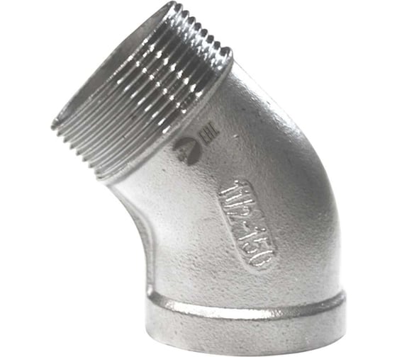 Отвод резьбовой NEWKEY нр/вр 45 нержавеющий, AISI304 DN40 (1_1/2), (CF8), PN16 NK-FEDM45_40/4