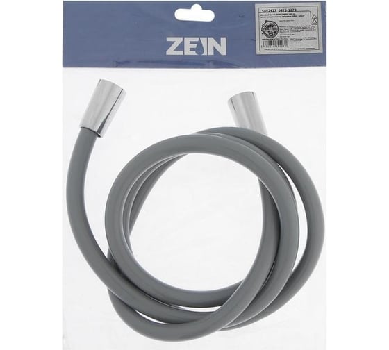 Душевой шланг Zein 160 см, антиперекручивание, латунные гайки, серый Z08SH 5482427
