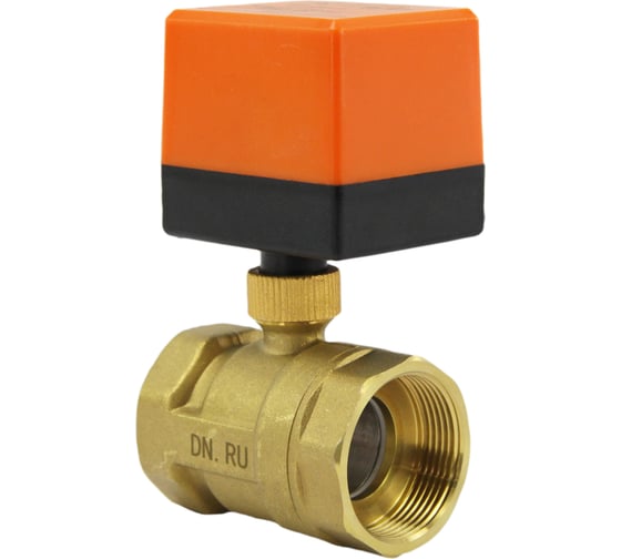 Кран DN.ru латунный RP.BRASS.120.MM.040 Ду40 Ру16 муфтовый электропривод 24В DC D160-00125