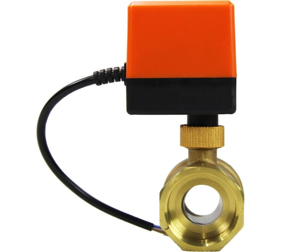Кран DN.ru латунный RP.BRASS.120.MM.032 Ду32 Ру16 муфтовый электропривод 24В DC D160-00123