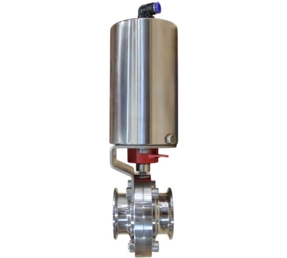 Затвор дисковый нержавеющий NEWKEY Clamp AISI304 DN15 (1/2) PN8 EPDM, с пищевым односторонним пневмоприводом SA50 NK-DZCLPEPDM15/4*SA50