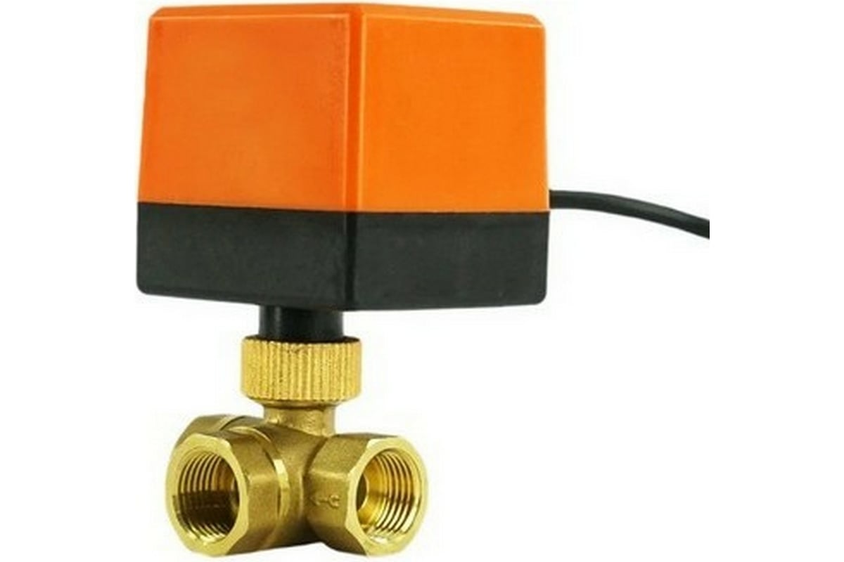 Кран DN.ru латунный 3-ходовой L-тип RP.BRASS.120.MM.020 Ду20 Ру16 ...?