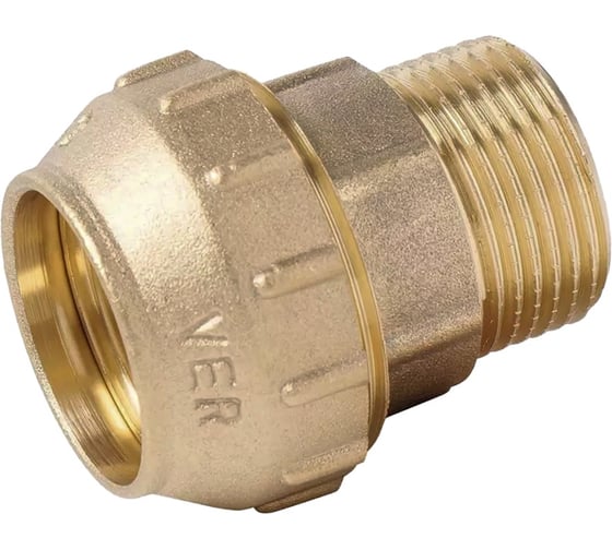 Муфта ViEiR 25x3/4 с наружной резьбой латунная компрессионная для труб ПНД VER370 (V)