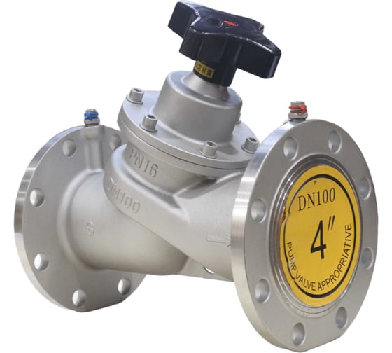 Клапан балансировочный ручной фланцевый нержавеющий NEWKEY AISI304 DN100 (4), (CF8), PN16 NK-BFb100/4