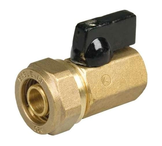 Мини-кран компрессионный BYR PEX 1/2" x 20x2.0 мм, внутренняя резьба, 100 шт. 9201-100