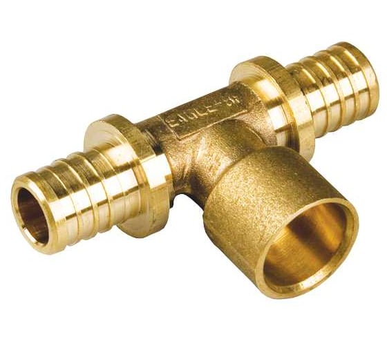 Тройник для медной трубы BYR PEX (пайка)-ПРЕСС 25 (3.5) х 15 х 25 (3.5) (120 шт) 6544-120