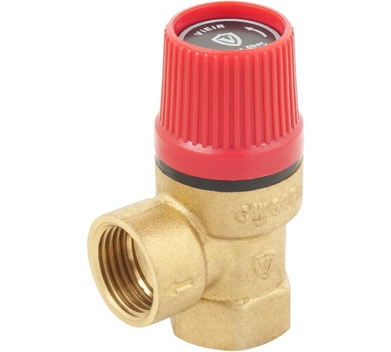 Клапан предохранительный ViEiR 1,5 бар 1/2F x 1/2F красный для систем отопления и водонагревателя VR33FFK-1.5 (V)