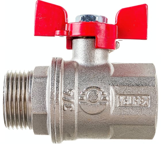 Шаровой кран VALFEX PREMIUM для воды, 3/4" ВР/НР, бабочка VF.218.NB1.034.PREMIUM