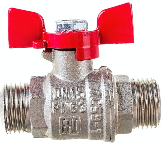 Шаровой кран VALFEX PREMIUM для воды, 1/2" НР/НР, бабочка VF.219.NB1.012.PREMIUM 1