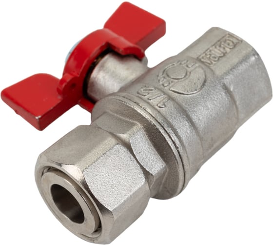 Шаровой кран VALFEX PREMIUM для воды, с накидной гайкой, 1/2" ВР/ВР, бабочка VF.241.NB1.012.PREMIUM