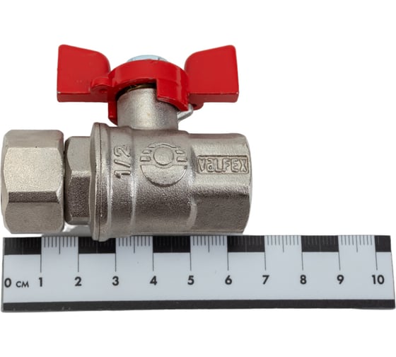 Шаровой кран VALFEX PREMIUM для воды, с накидной гайкой, 1/2" ВР/ВР, бабочка VF.241.NB1.012.PREMIUM