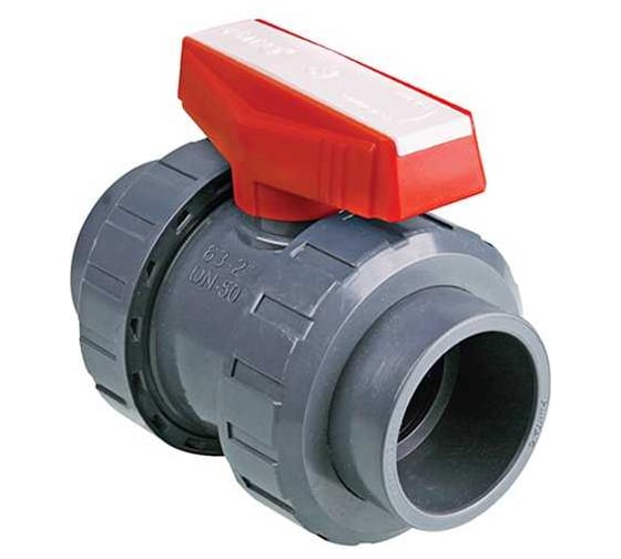 Кран шаровой PIMTAS ПВХ, 25 мм, под клеевое соединение, PTFE/EPDM, Турция 205 00 025 2 ТСК0002П