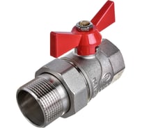 Шаровой кран с американкой EUROS Grand (ручка-бабочка) 1 1/4" ВР-НР EU.YT1287060 114_k