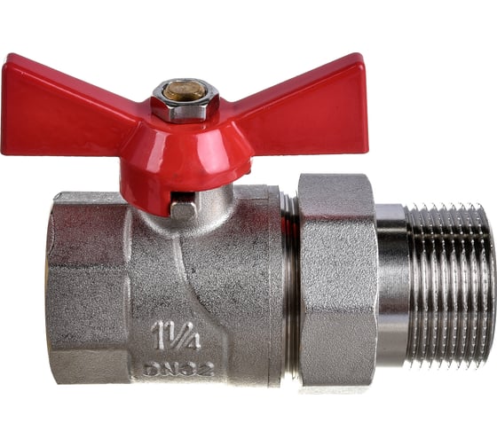 Кран шаровой KROMWELL Grand с американкой (ручка-бабочка) 1 1/4" ВР-НР EU.YT1287060 114_k