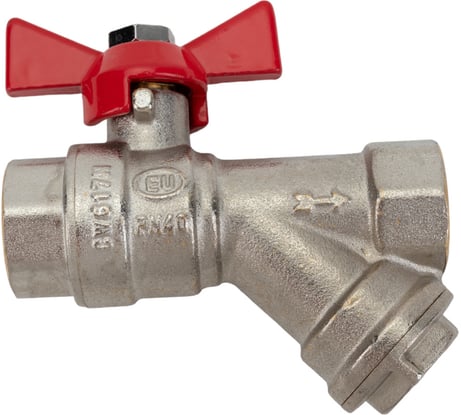 Кран шаровой KROMWELL Grand c фильтром 1/2" ВР-ВР ручка - бабочка EU.YT1086035 12_k