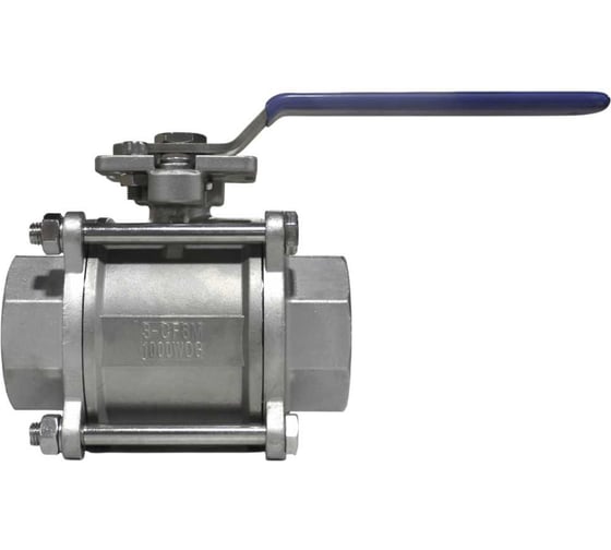 Кран шаровый NEWKEY муфтовый под привод, нержавеющий, 3PC, AISI316, DN80, CF8M, PN25 NK-BMTp80/6