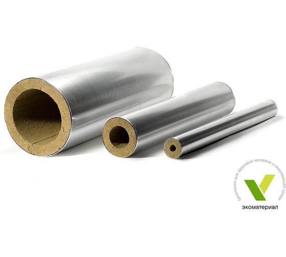 Цилиндр минераловатный теплоизоляционный XOTPIPE SP-100 ME 76x30x1000 мм, оцинкованная оболочка 0.55 мм, цельный, 2 шт., 2 пог. м VISP100MEL10DT76-30